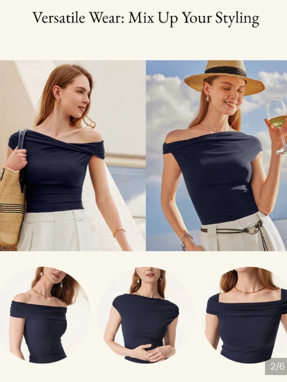 OGL Aqua Blue Versatile Neckline Brami Top Size Small - Picture 4 of 4